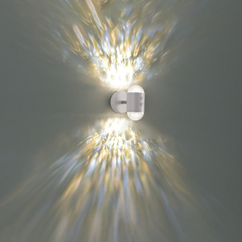 Cylinder Sunrise Sunset Iron USB LED Wall Sconce Lamp