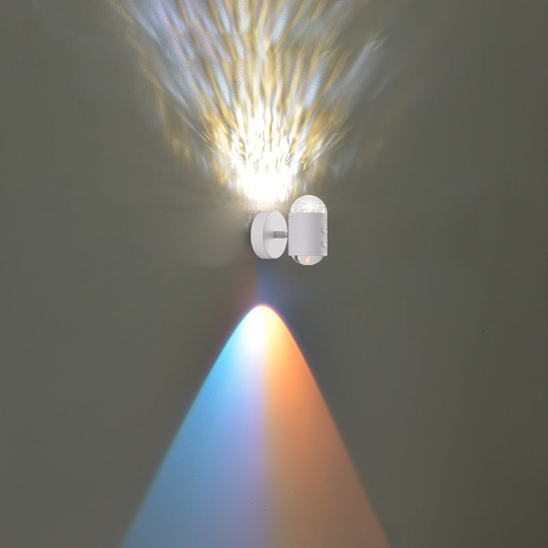 Cylinder Sunrise Sunset Iron USB LED Wall Sconce Lamp