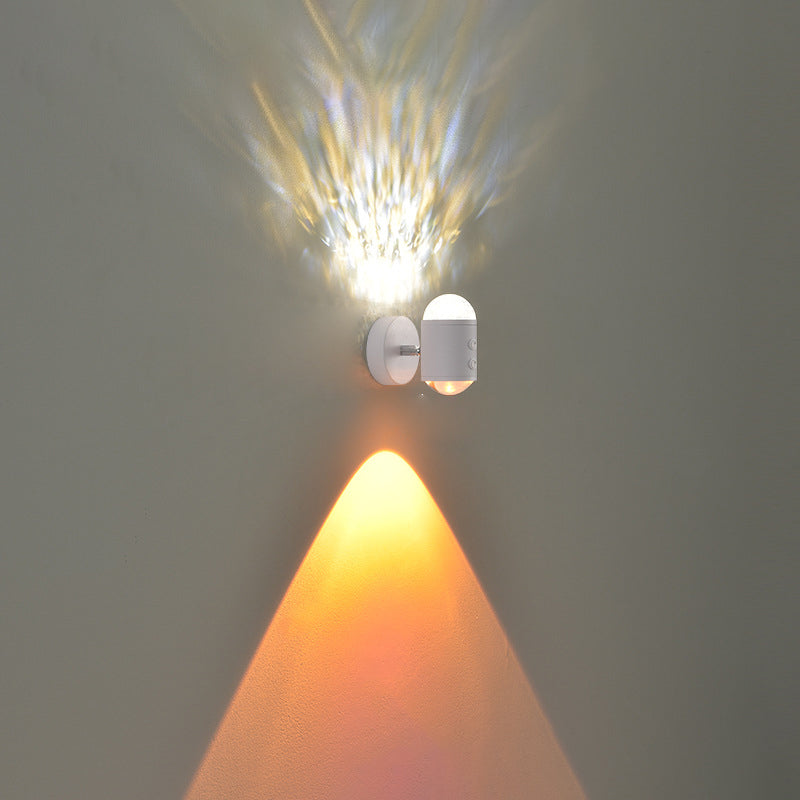 Cylinder Sunrise Sunset Iron USB LED Wall Sconce Lamp