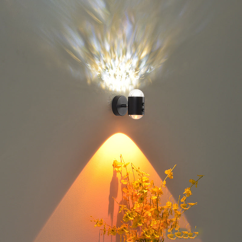 Cylinder Sunrise Sunset Iron USB LED Wall Sconce Lamp