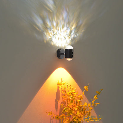 Cylinder Sunrise Sunset Iron USB LED Wall Sconce Lamp