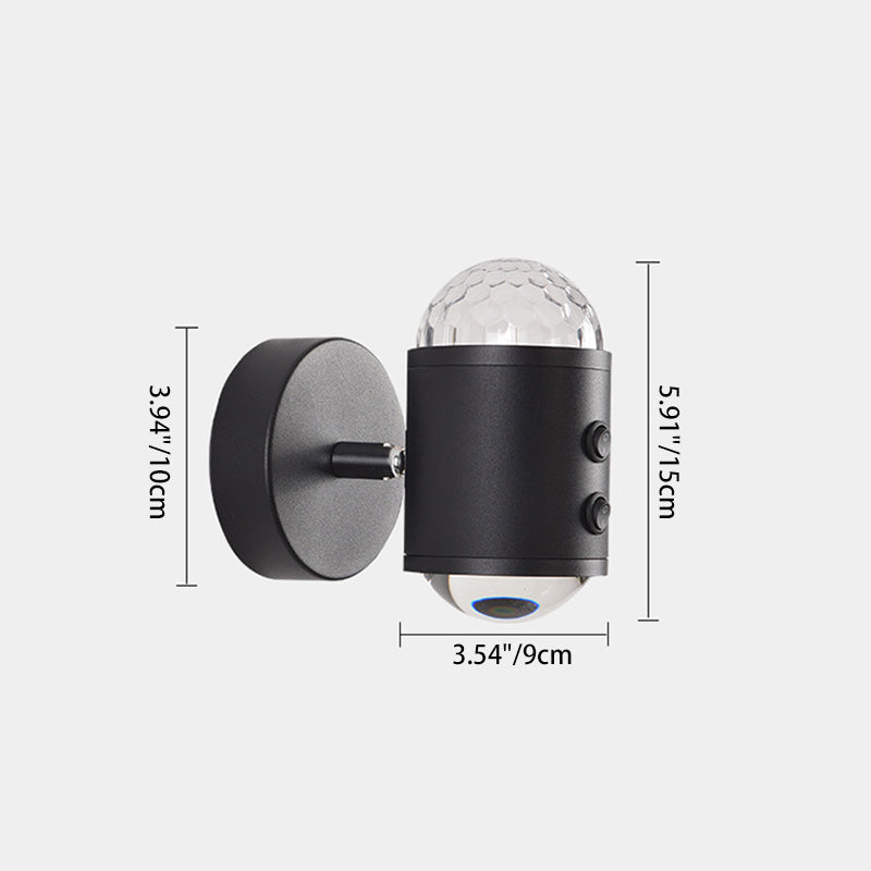 Cylinder Sunrise Sunset Iron USB LED Wall Sconce Lamp