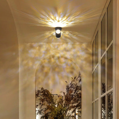 Cylinder Sunrise Sunset Iron USB LED Wall Sconce Lamp
