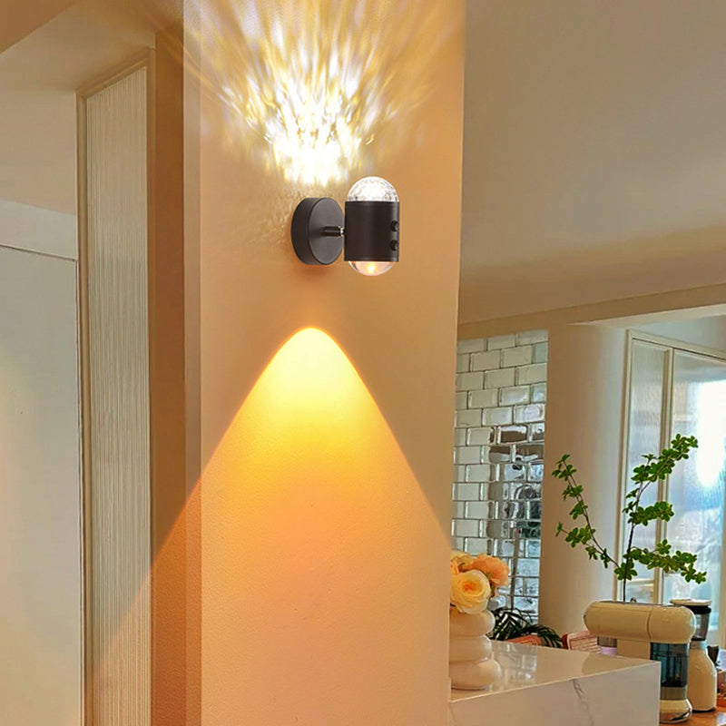 Cylinder Sunrise Sunset Iron USB LED Wall Sconce Lamp