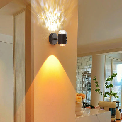 Cylinder Sunrise Sunset Iron USB LED Wall Sconce Lamp