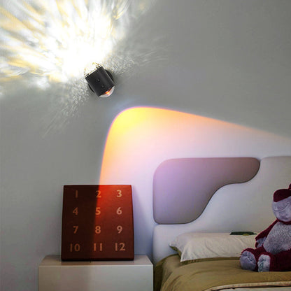 Cylinder Sunrise Sunset Iron USB LED Wall Sconce Lamp