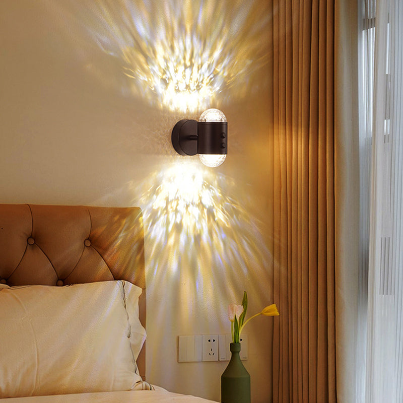 Cylinder Sunrise Sunset Iron USB LED Wall Sconce Lamp