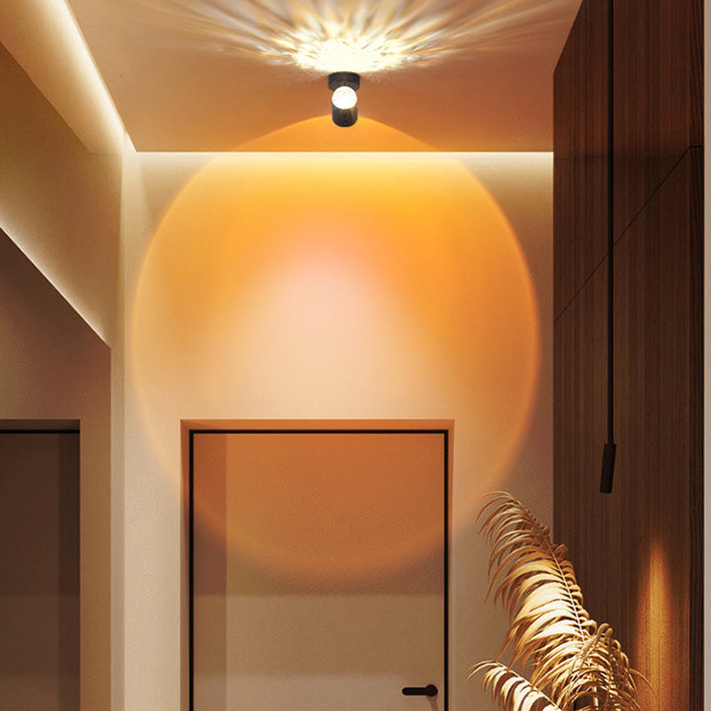 Cylinder Sunrise Sunset Iron USB LED Wall Sconce Lamp