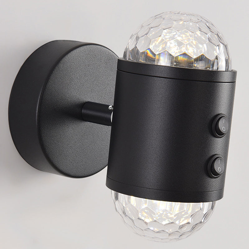 Cylinder Sunrise Sunset Iron USB LED Wall Sconce Lamp