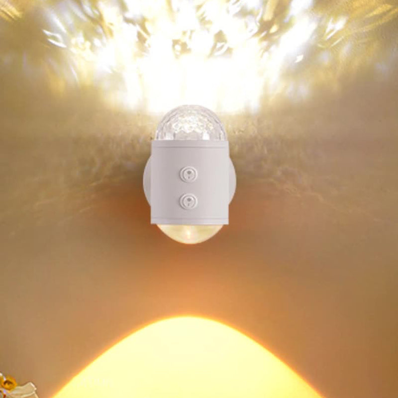 Cylinder Sunrise Sunset Iron USB LED Wall Sconce Lamp