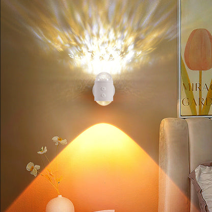Cylinder Sunrise Sunset Iron USB LED Wall Sconce Lamp