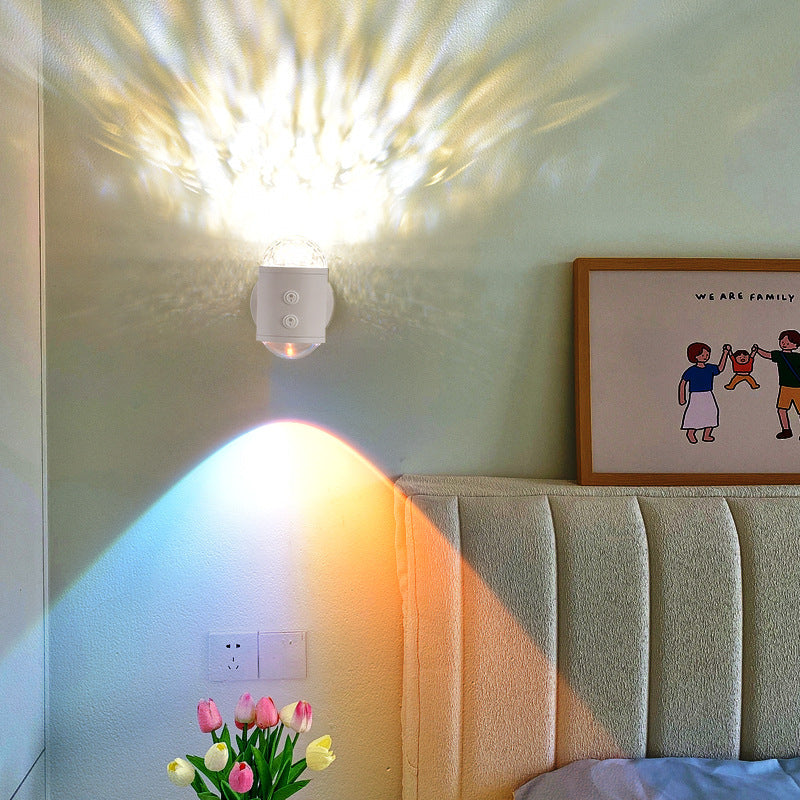 Cylinder Sunrise Sunset Iron USB LED Wall Sconce Lamp