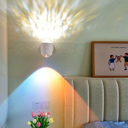 Cylinder Sunrise Sunset Iron USB LED Wall Sconce Lamp