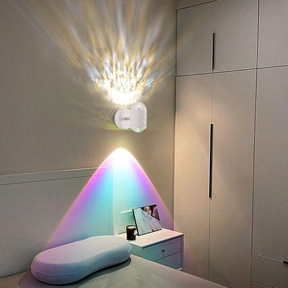 Cylinder Sunrise Sunset Iron USB LED Wall Sconce Lamp