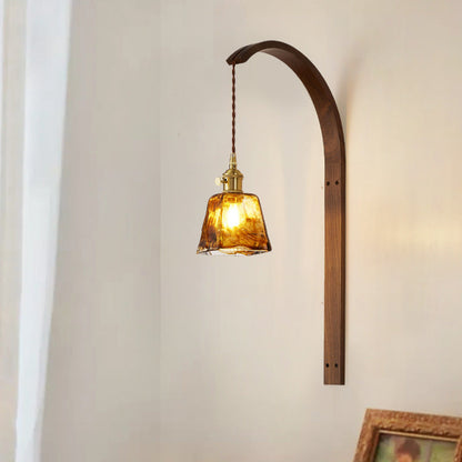 Japanese Conic Prism Cylinder 1-Light Wall Sconce Lamp