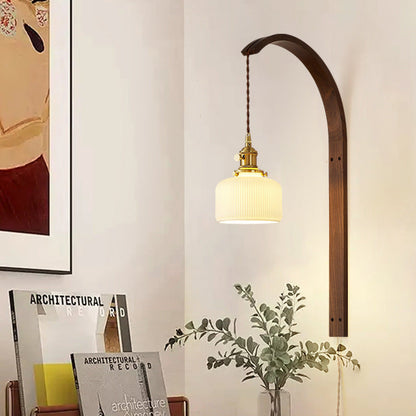 Japanese Conic Prism Cylinder 1-Light Wall Sconce Lamp