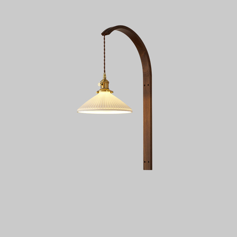 Japanese Conic Prism Cylinder 1-Light Wall Sconce Lamp