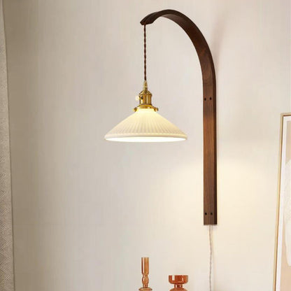 Japanese Conic Prism Cylinder 1-Light Wall Sconce Lamp