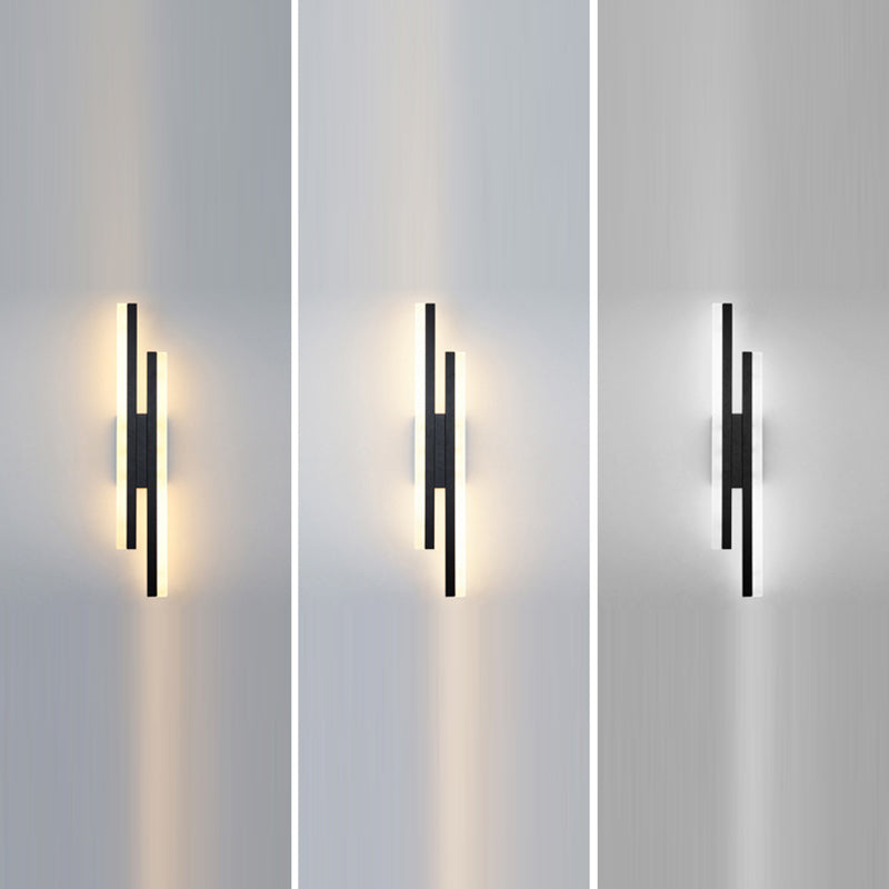 Iron Acrylic Asymmetrical Double Line LED Wall Sconce Lamp