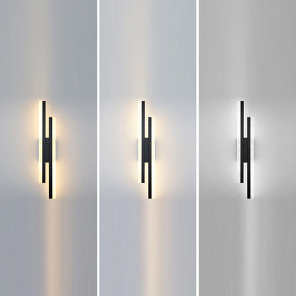 Iron Acrylic Asymmetrical Double Line LED Wall Sconce Lamp