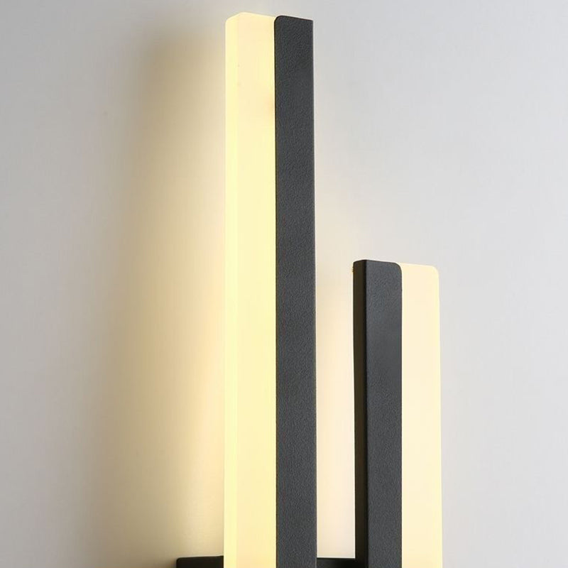 Iron Acrylic Asymmetrical Double Line LED Wall Sconce Lamp