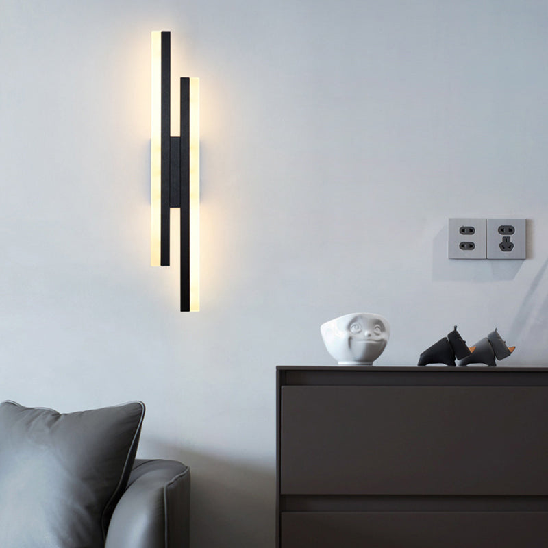 Iron Acrylic Asymmetrical Double Line LED Wall Sconce Lamp