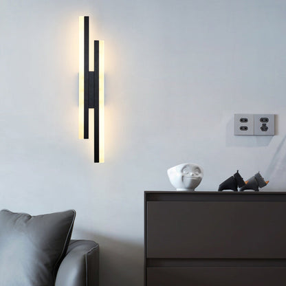 Iron Acrylic Asymmetrical Double Line LED Wall Sconce Lamp