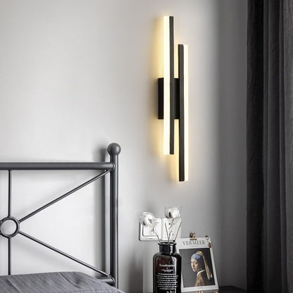 Iron Acrylic Asymmetrical Double Line LED Wall Sconce Lamp