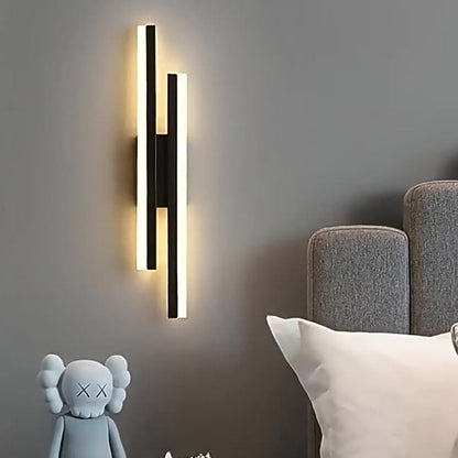 Iron Acrylic Asymmetrical Double Line LED Wall Sconce Lamp