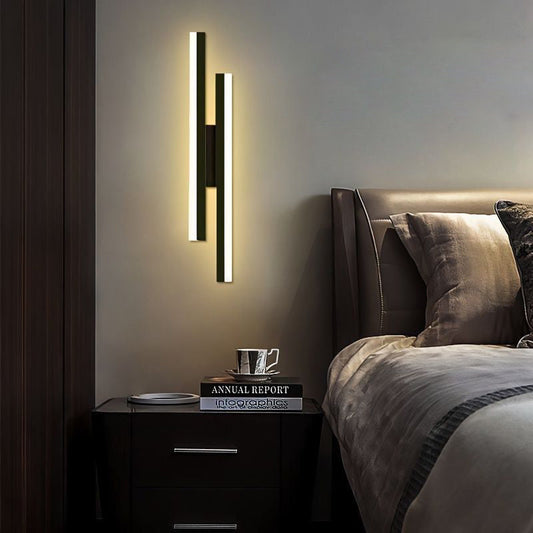Iron Acrylic Asymmetrical Double Line LED Wall Sconce Lamp