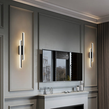 Iron Acrylic Asymmetrical Double Line LED Wall Sconce Lamp