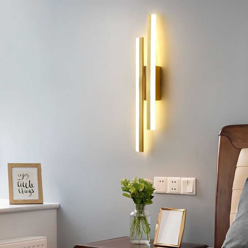 Iron Acrylic Asymmetrical Double Line LED Wall Sconce Lamp