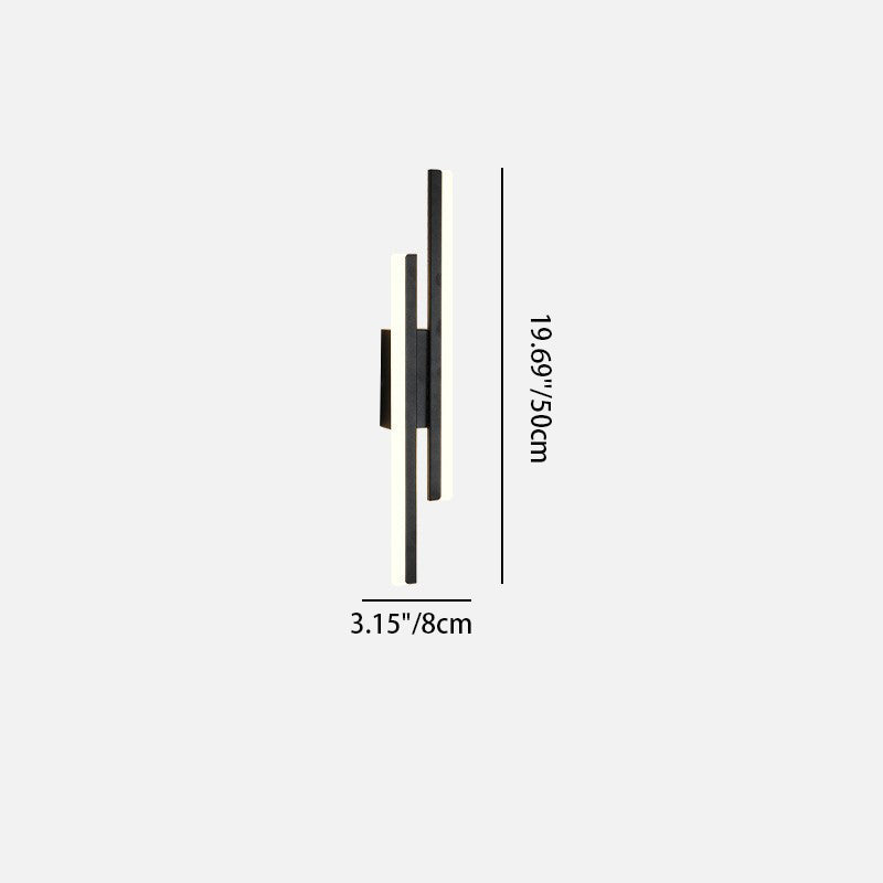 Iron Acrylic Asymmetrical Double Line LED Wall Sconce Lamp