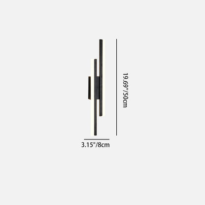 Iron Acrylic Asymmetrical Double Line LED Wall Sconce Lamp