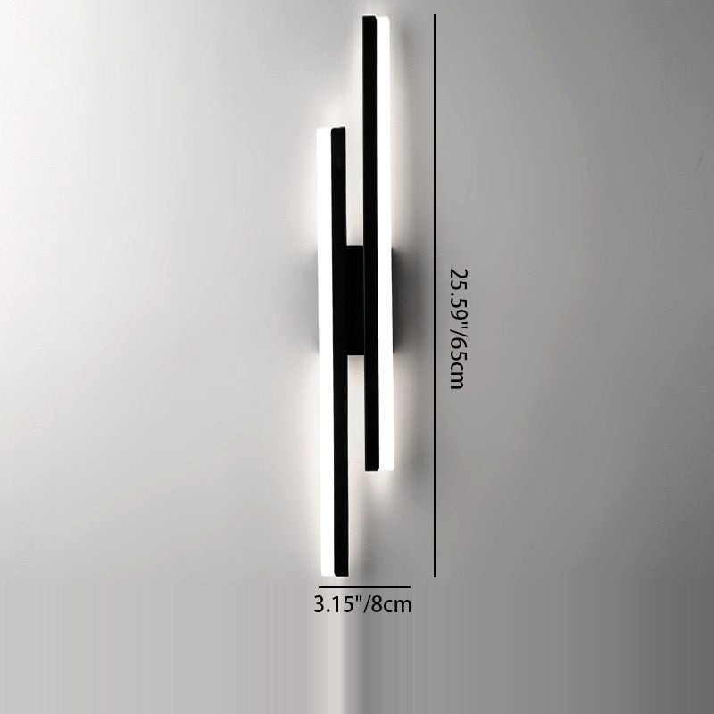 Iron Acrylic Asymmetrical Double Line LED Wall Sconce Lamp