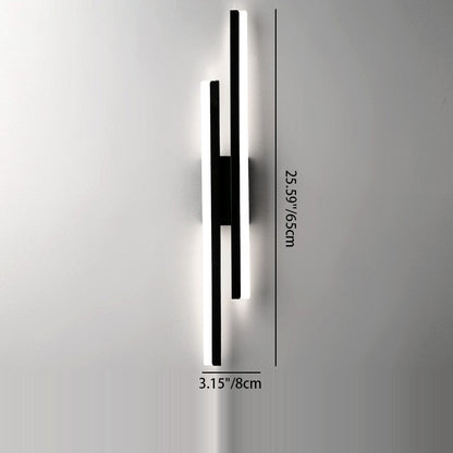 Iron Acrylic Asymmetrical Double Line LED Wall Sconce Lamp