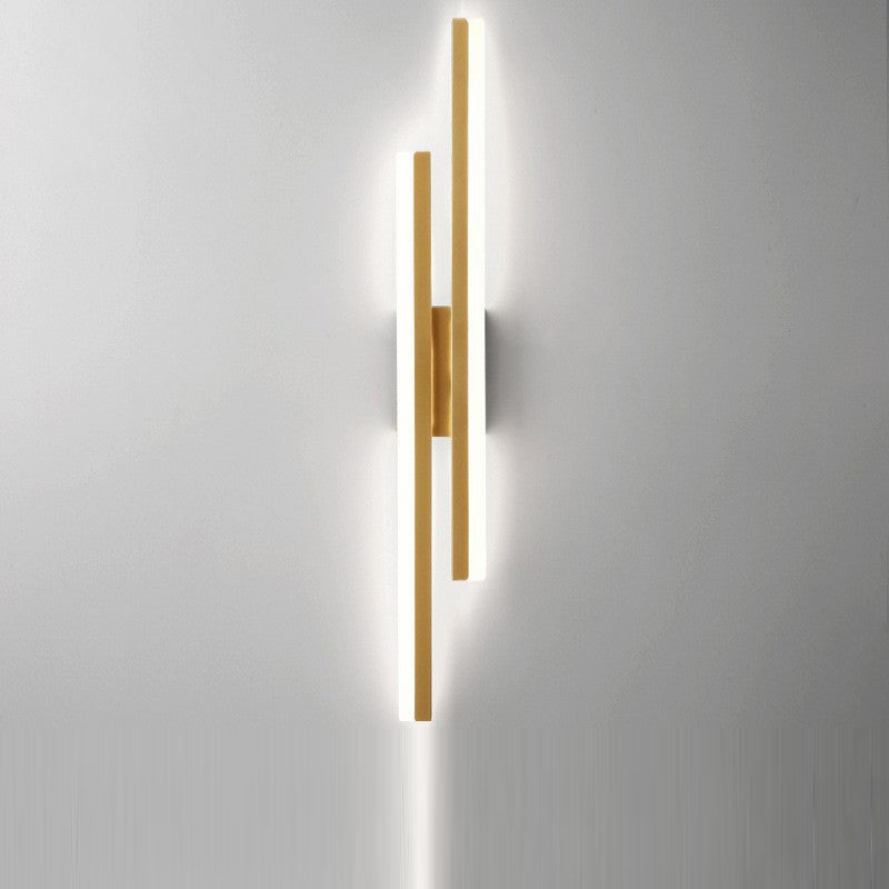 Iron Acrylic Asymmetrical Double Line LED Wall Sconce Lamp