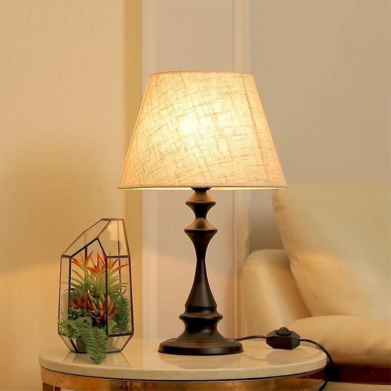 Contemporary Fabric Drum Table Lamp