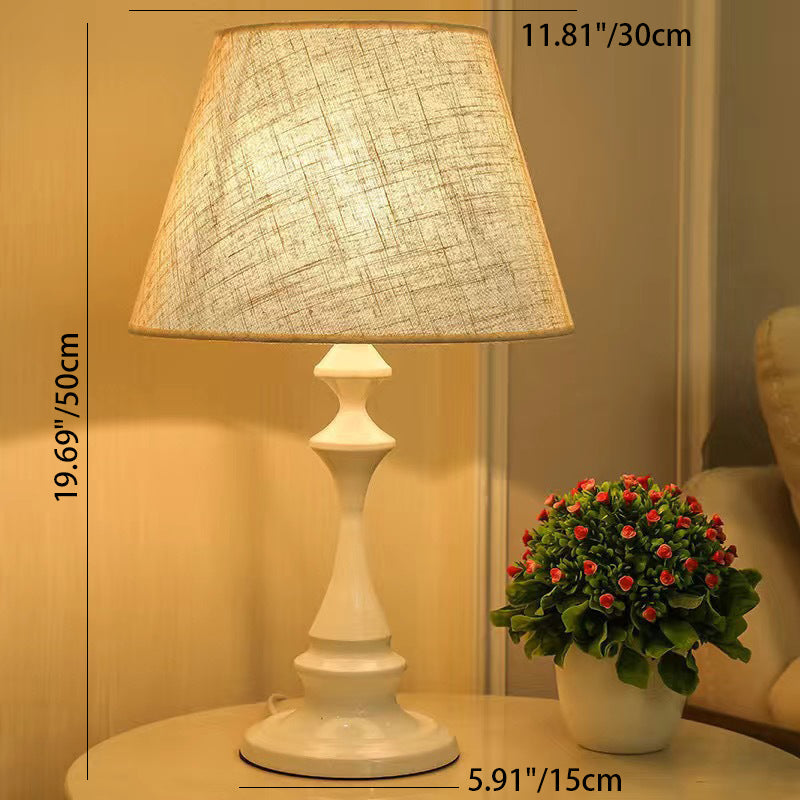 Contemporary Fabric Drum Table Lamp