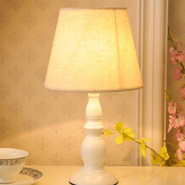 Contemporary Fabric Drum Table Lamp
