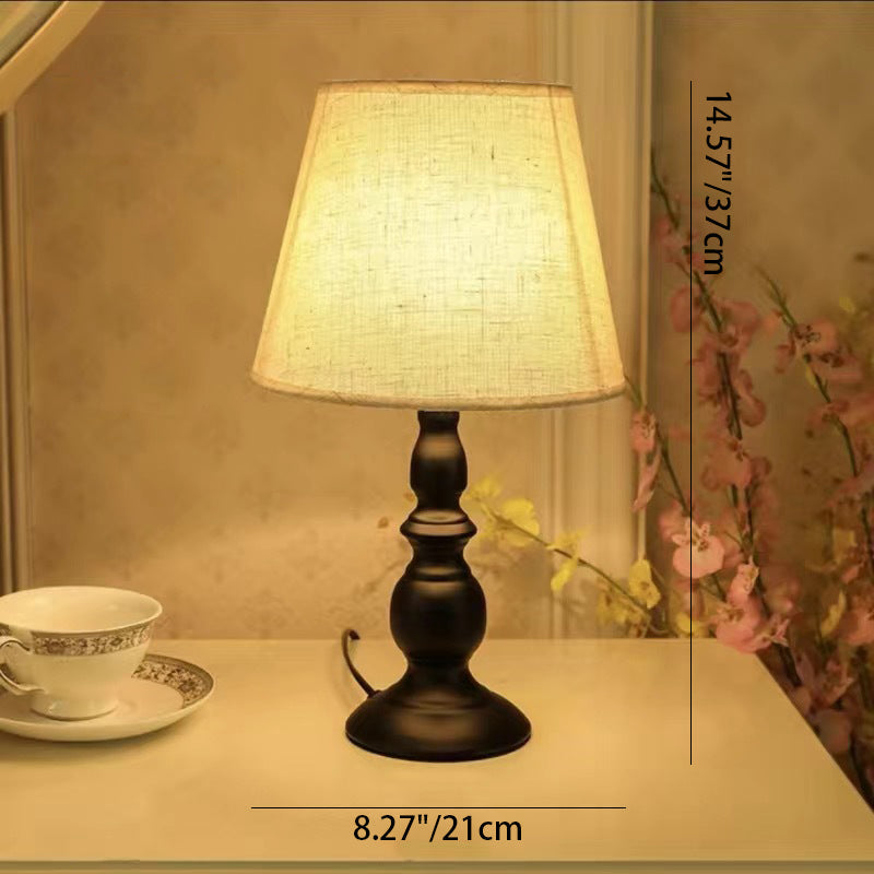 Contemporary Fabric Drum Table Lamp