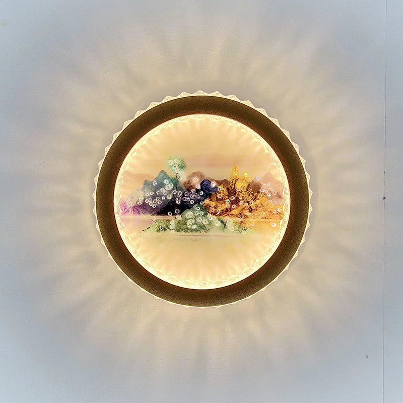 Deco Ginkgo Leaf Mural Iron Acrylic LED Wall Sconce Lamp