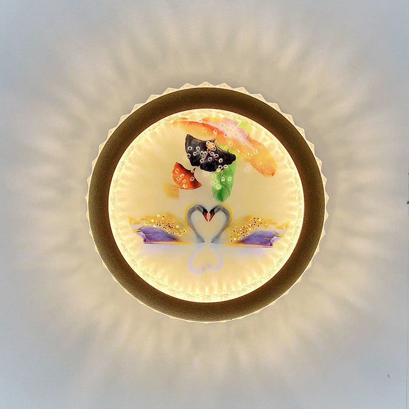 Deco Ginkgo Leaf Mural Iron Acrylic LED Wall Sconce Lamp