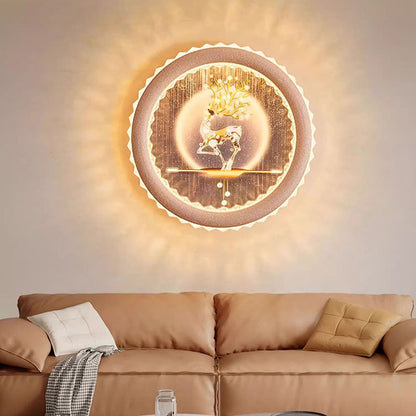 Deco Ginkgo Leaf Mural Iron Acrylic LED Wall Sconce Lamp