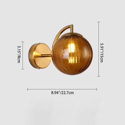 Macaron Glass Ball Iron Aluminum 1-Light Wall Sconce Lamp