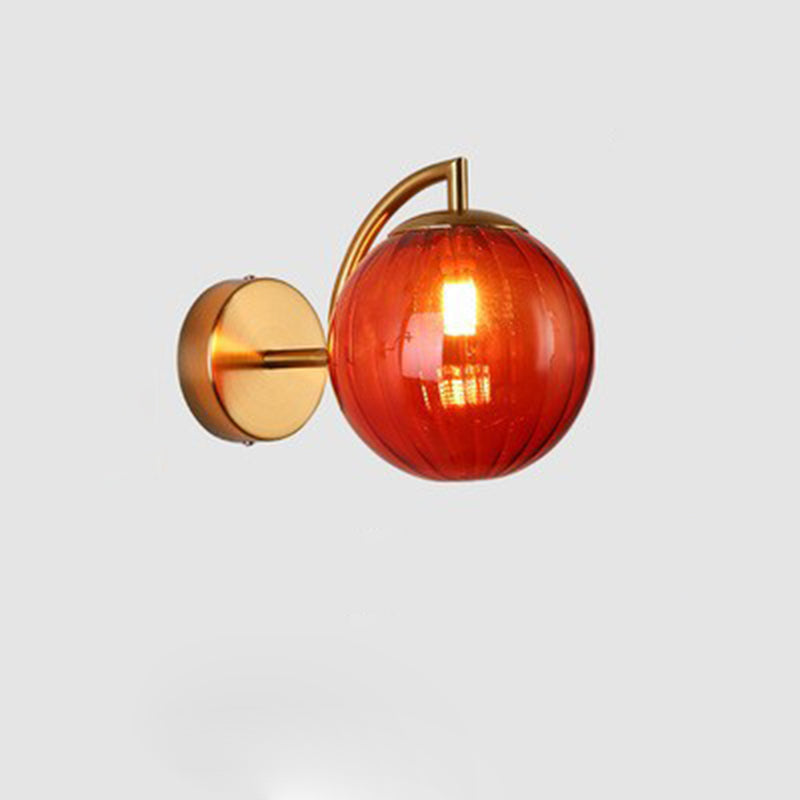 Macaron Glass Ball Iron Aluminum 1-Light Wall Sconce Lamp
