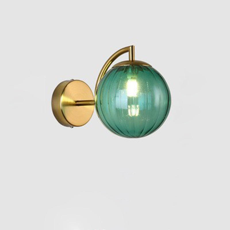 Macaron Glass Ball Iron Aluminum 1-Light Wall Sconce Lamp