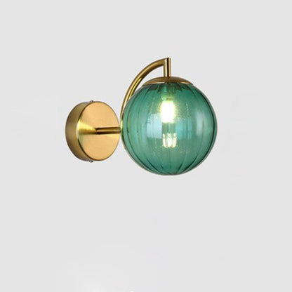 Macaron Glass Ball Iron Aluminum 1-Light Wall Sconce Lamp