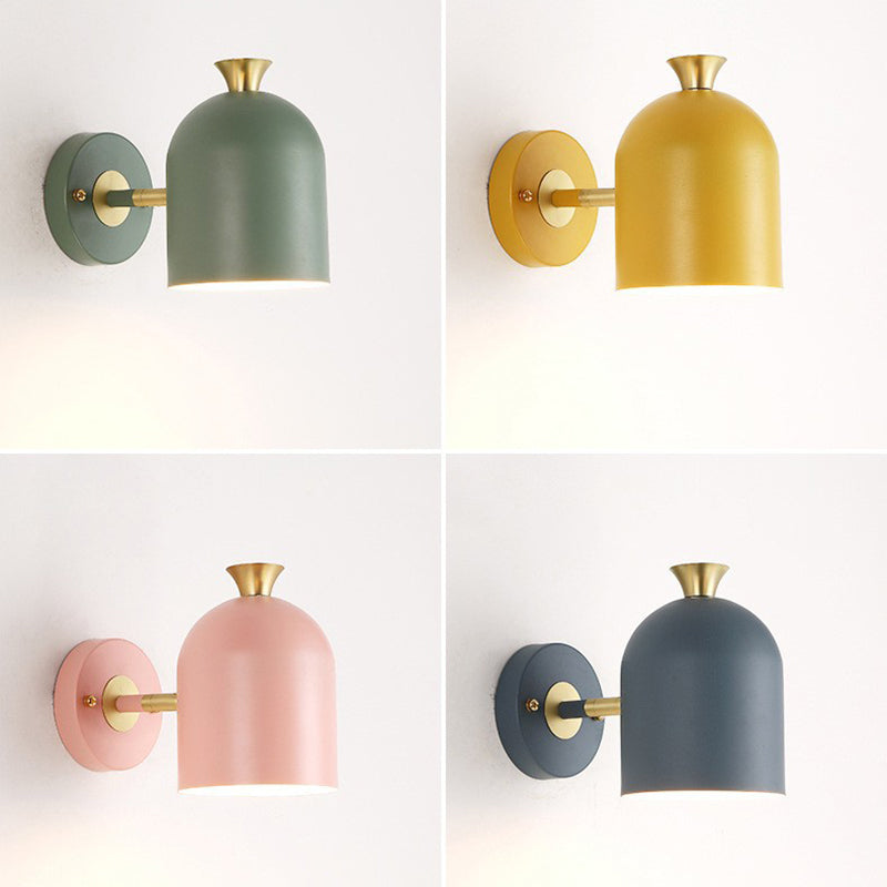Macaron Glass Ball Iron Aluminum 1-Light Wall Sconce Lamp