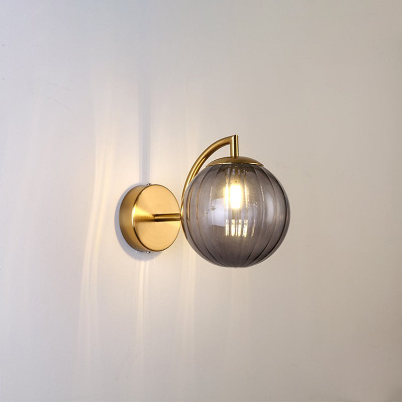 Macaron Glass Ball Iron Aluminum 1-Light Wall Sconce Lamp